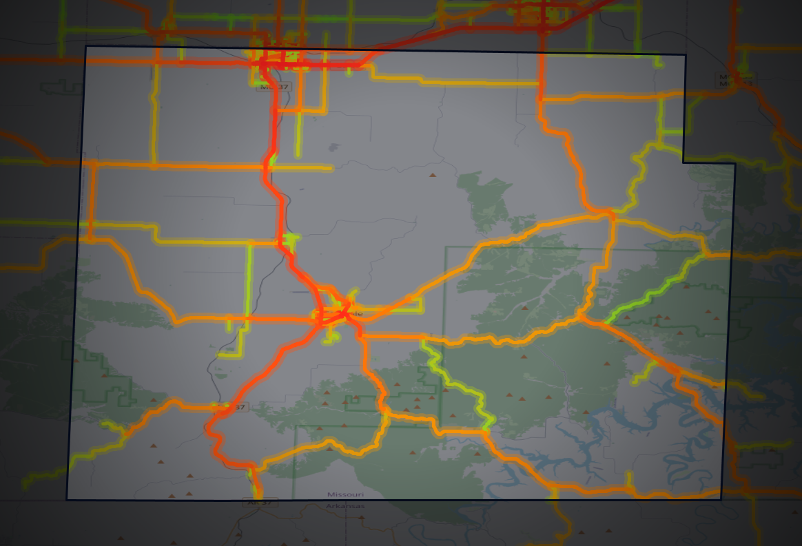 Traffic map of Barry, Missouri