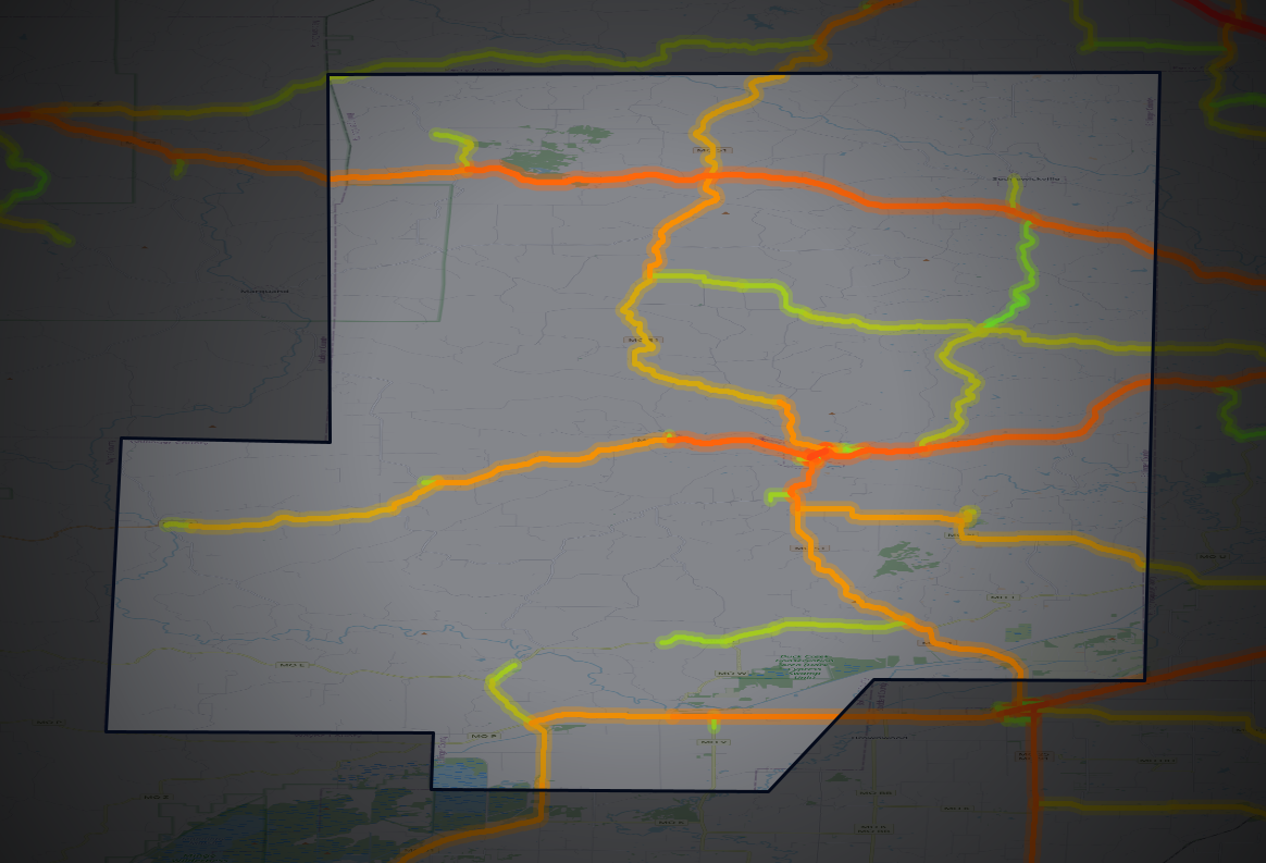 Traffic map of Bollinger, Missouri