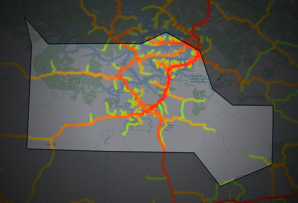Traffic map of Camden, Missouri