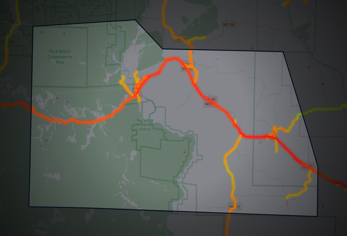 Traffic map of Carter, Missouri