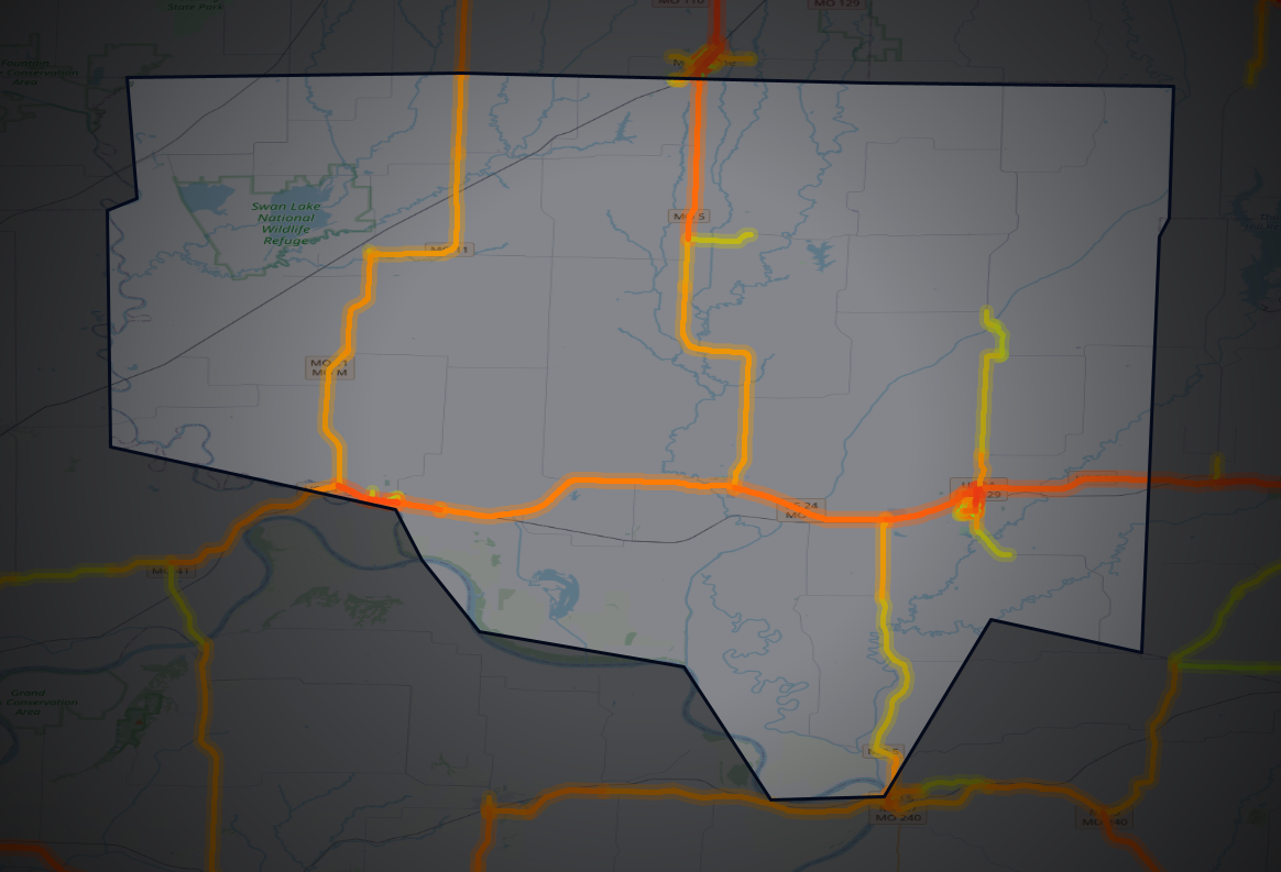 Traffic map of Chariton, Missouri