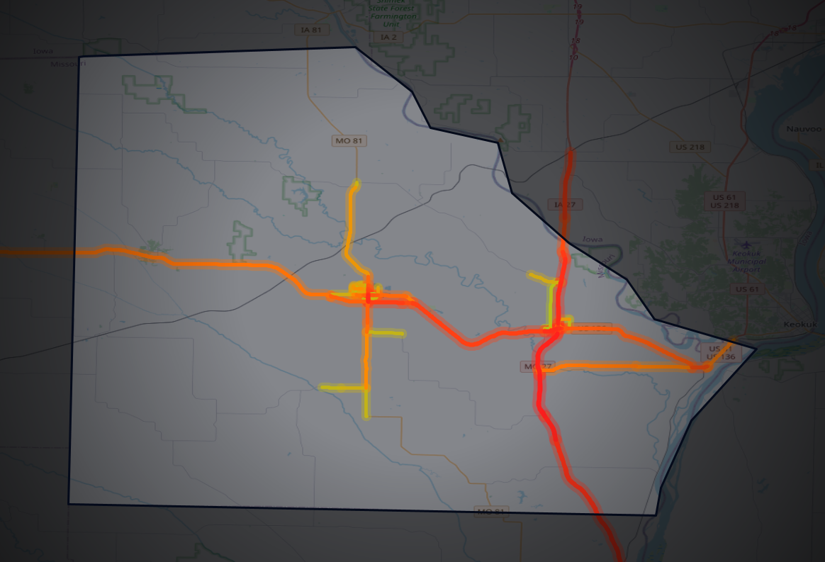 Traffic map of Clark, Missouri