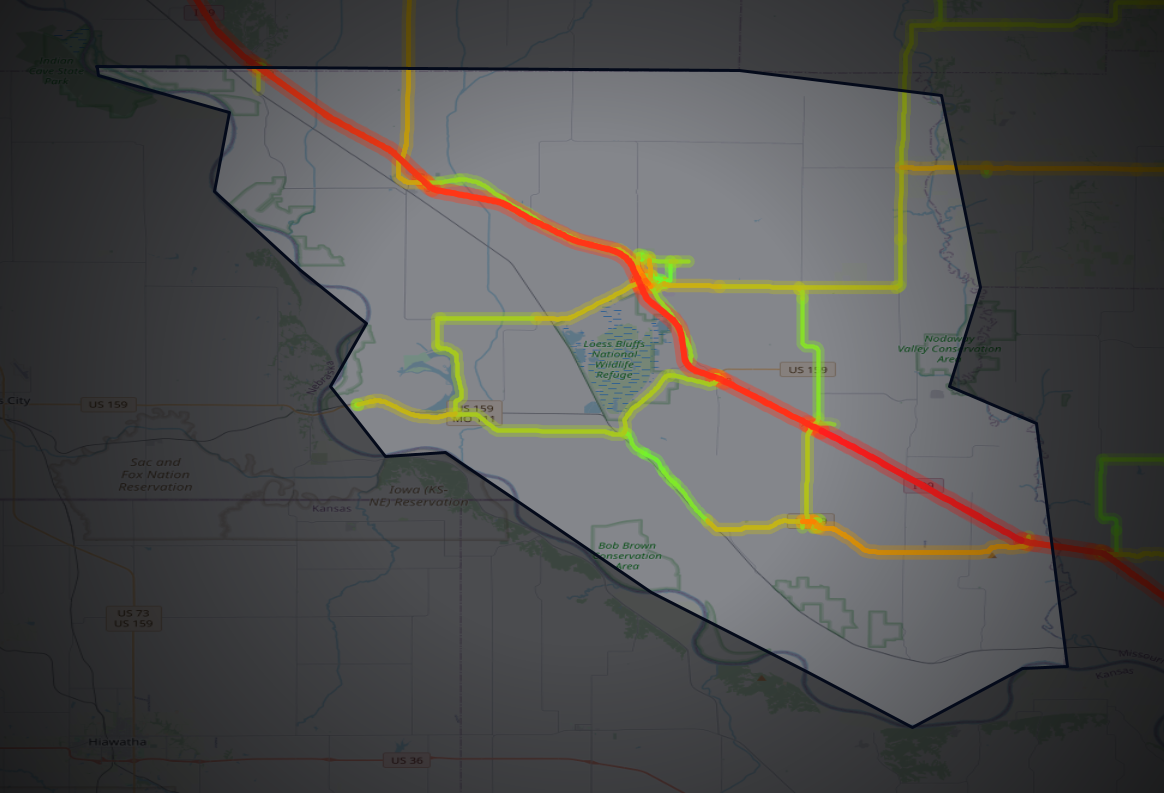 Traffic map of Holt, Missouri