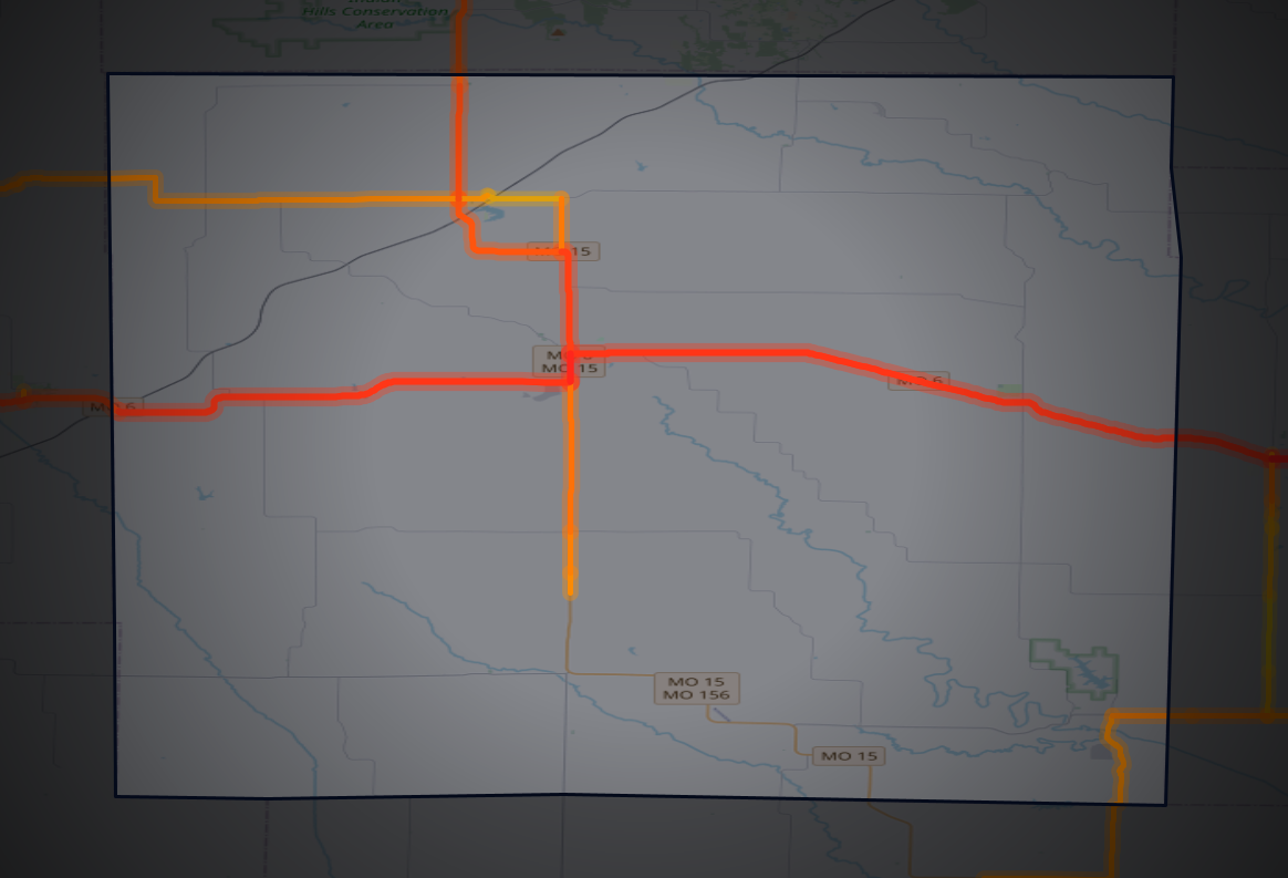 Traffic map of Knox, Missouri