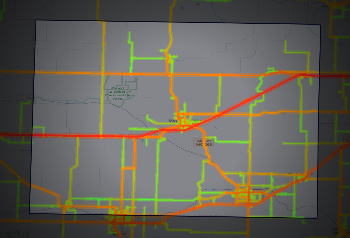 Traffic map of Lawrence, Missouri
