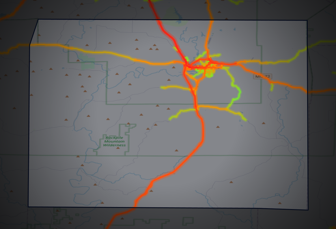 Traffic map of Madison, Missouri