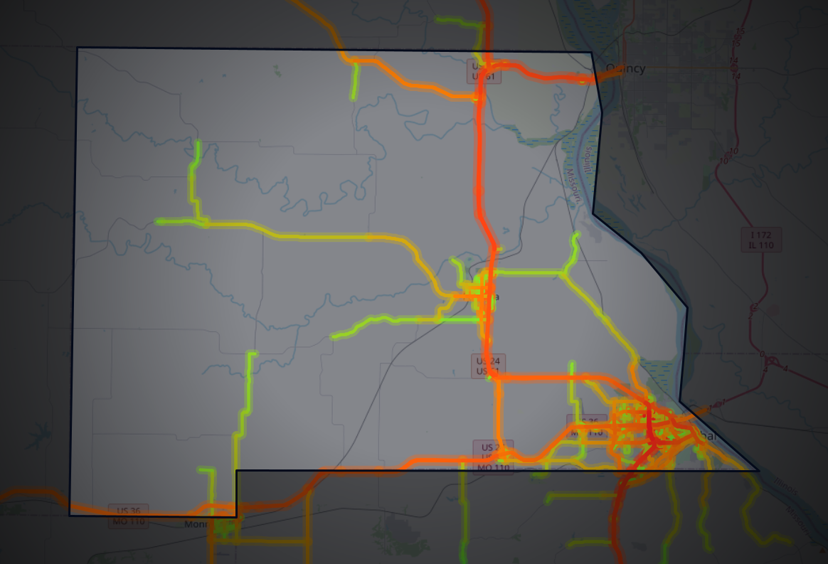 Traffic map of Marion, Missouri
