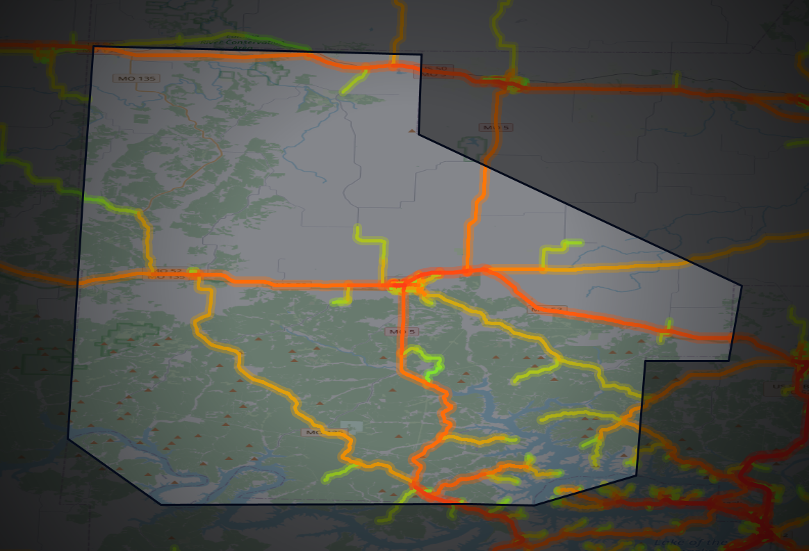 Traffic map of Morgan, Missouri