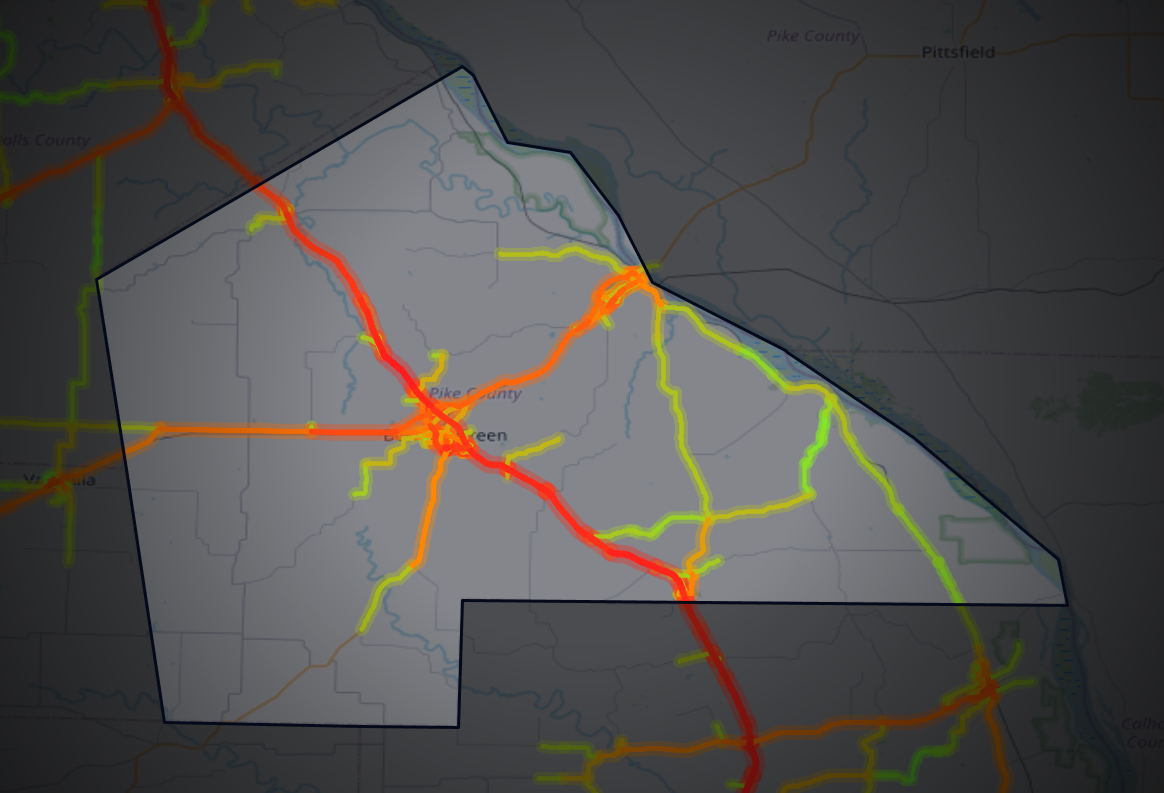 Traffic map of Pike, Missouri