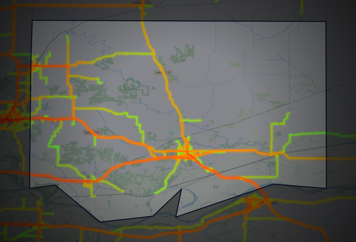 Traffic map of Ray, Missouri