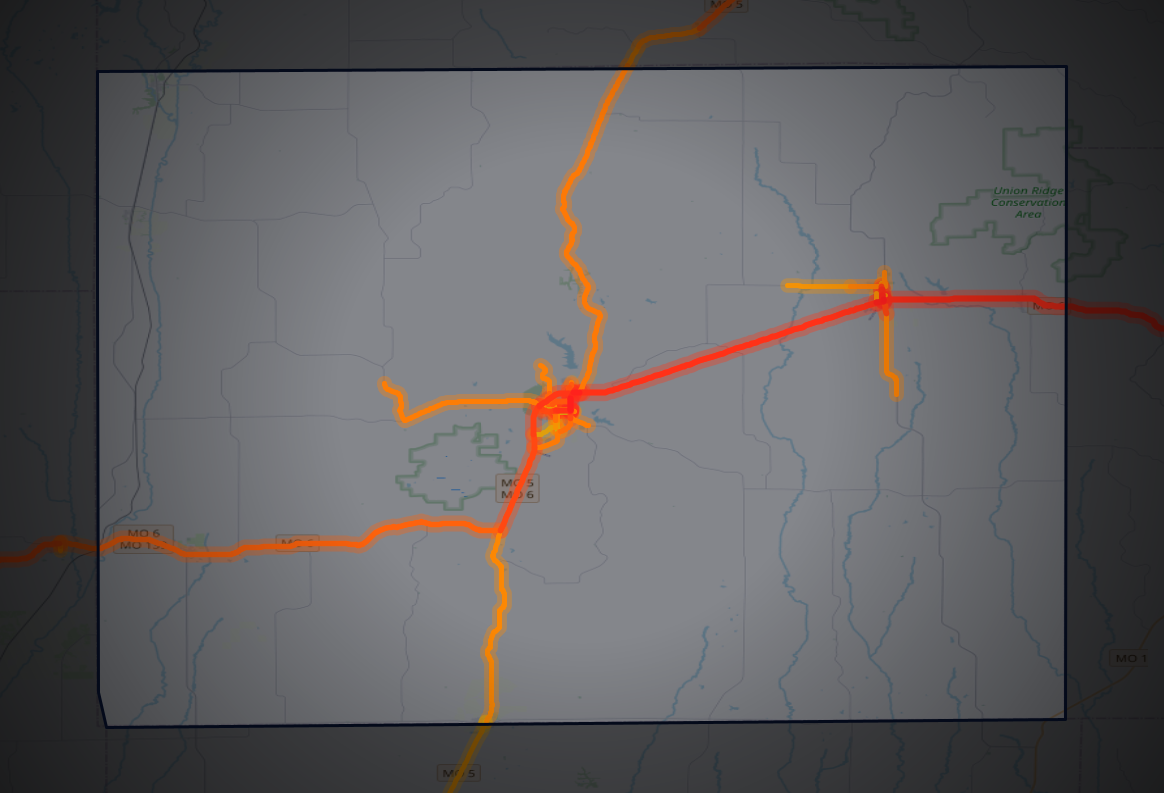 Traffic map of Sullivan, Missouri