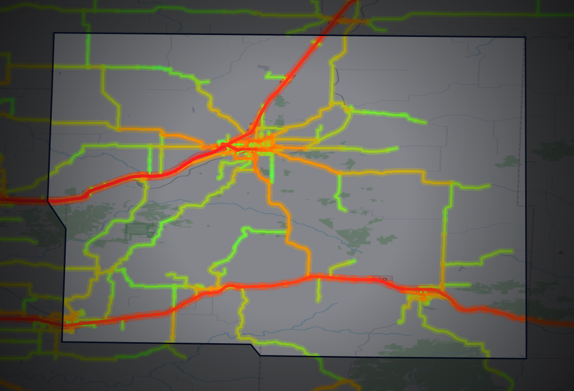 Traffic map of Webster, Missouri