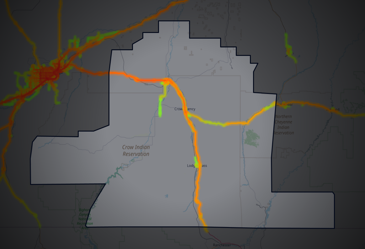 Traffic map of Big Horn, Montana