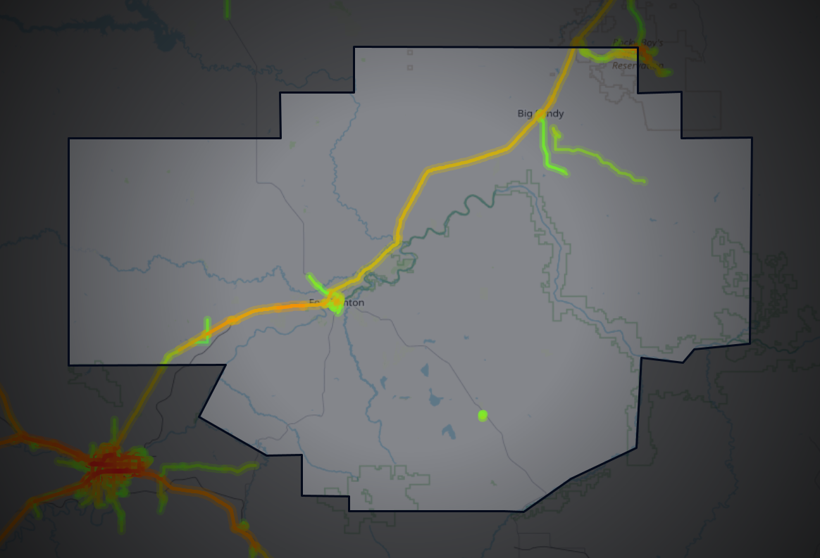Traffic map of Chouteau, Montana