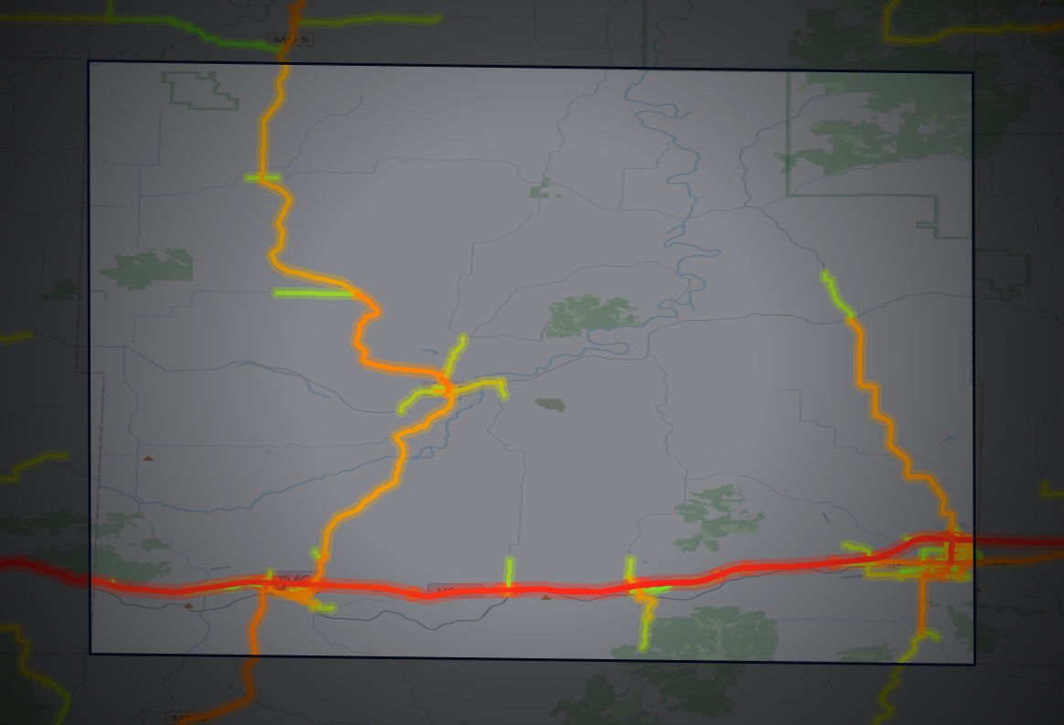 Traffic map of Wright, Missouri