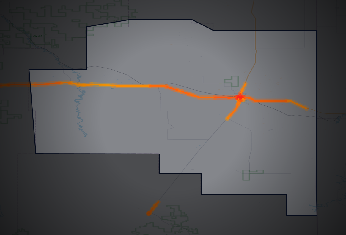 Traffic map of Fallon, Montana
