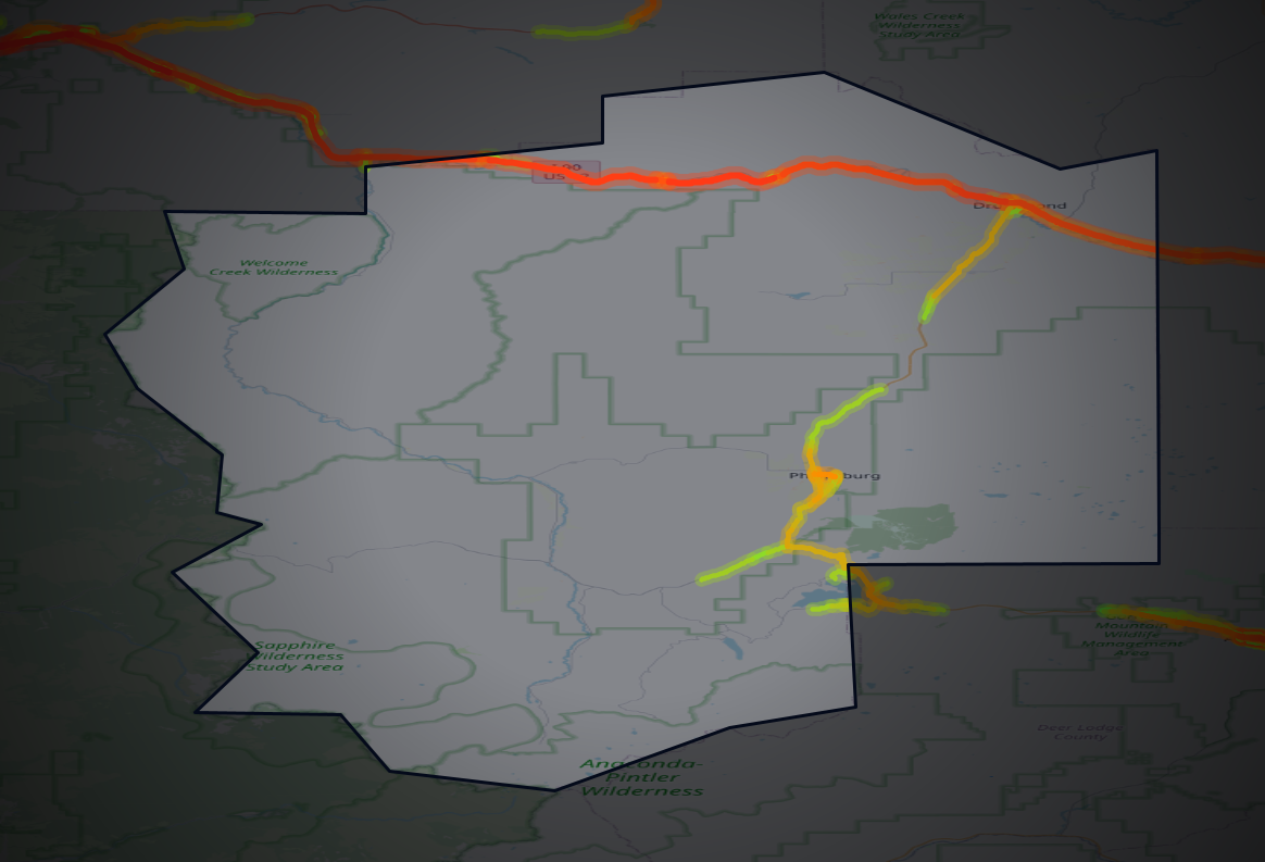 Traffic map of Granite, Montana