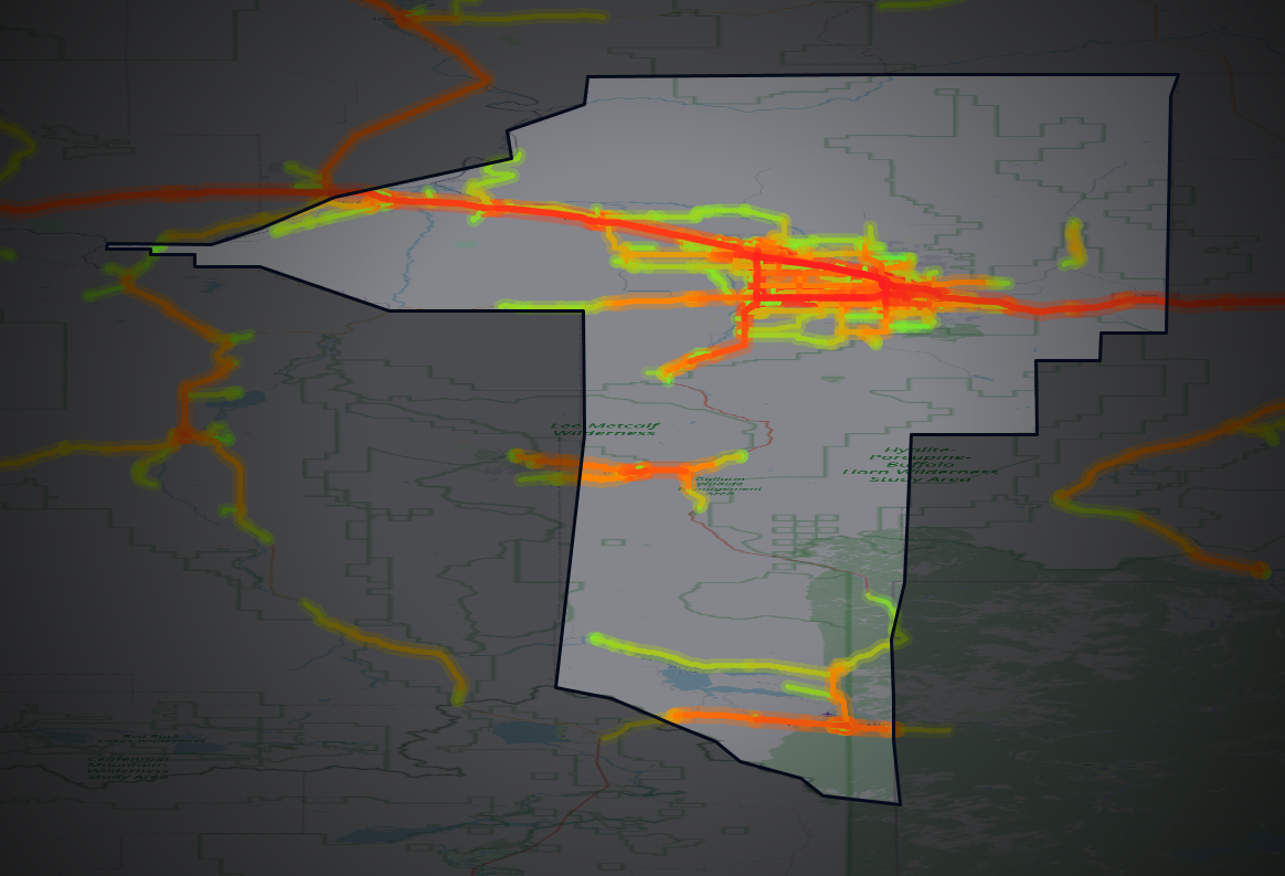 Traffic map of Gallatin, Montana