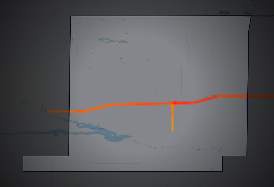 Traffic map of Liberty, Montana