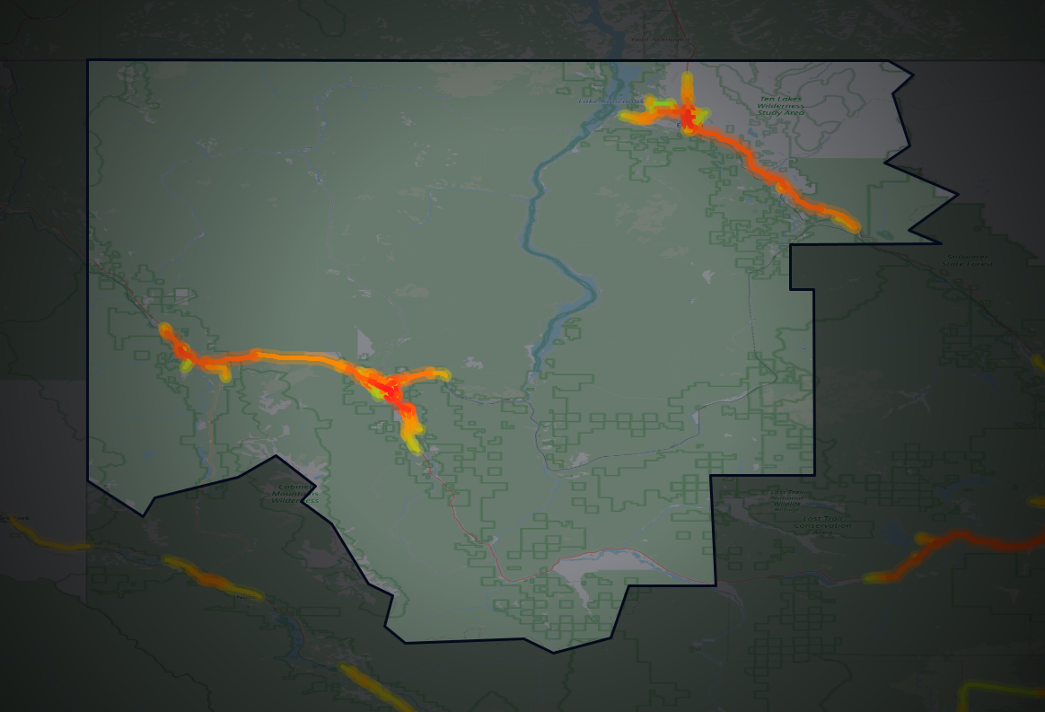 Traffic map of Lincoln, Montana