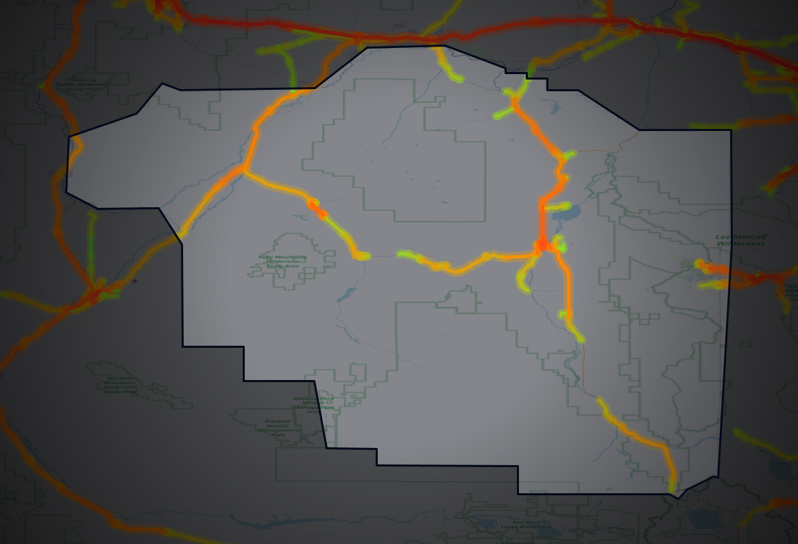 Traffic map of Madison, Montana