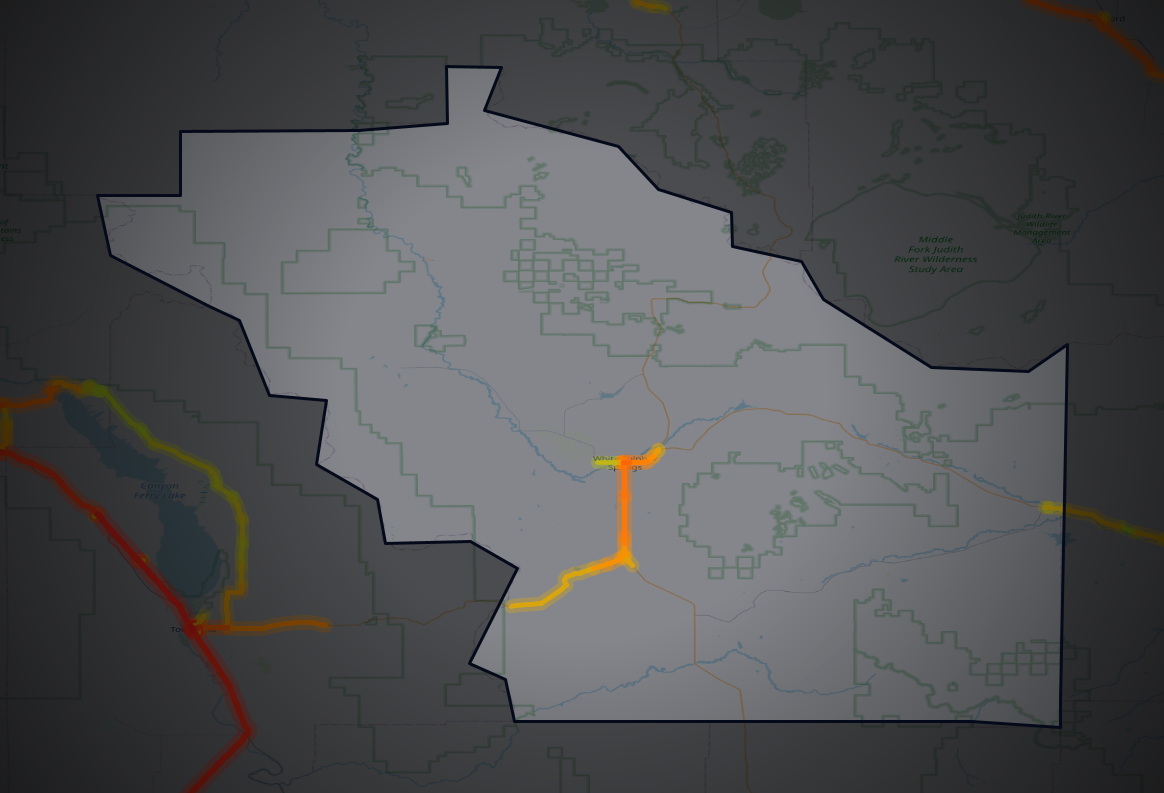 Traffic map of Meagher, Montana