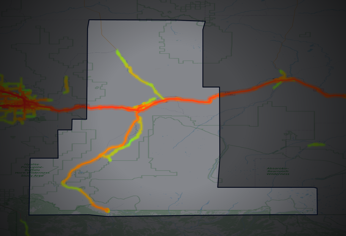 Traffic map of Park, Montana