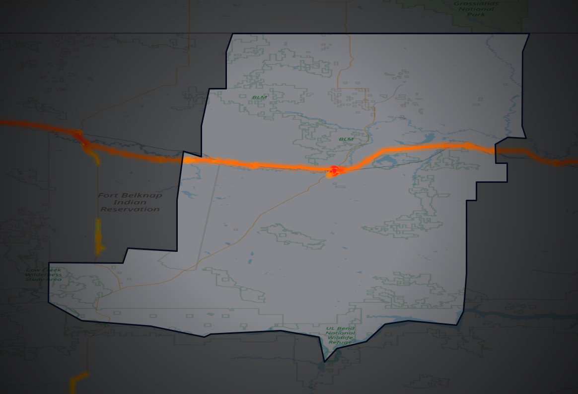 Traffic map of Phillips, Montana