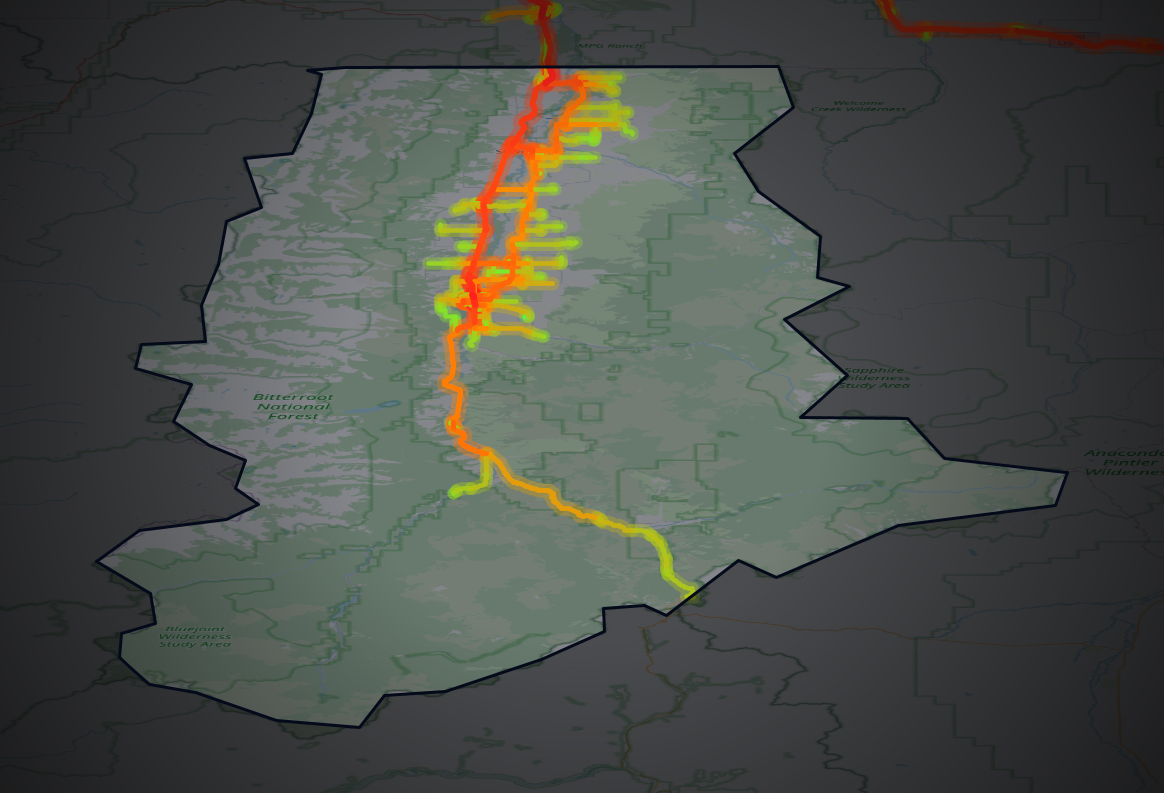 Traffic map of Ravalli, Montana