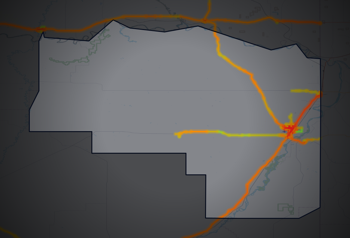 Traffic map of Richland, Montana