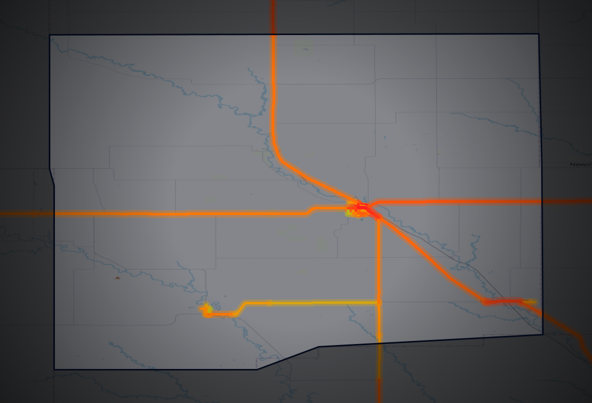 Traffic map of Boone, Nebraska