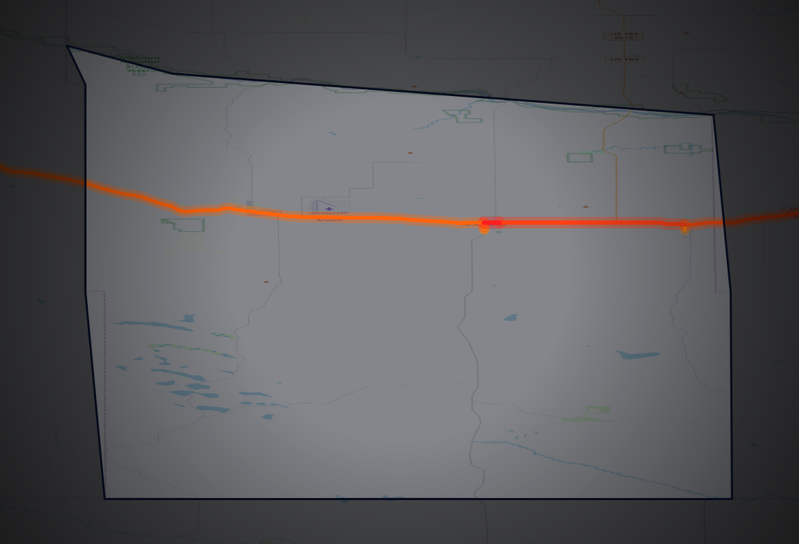Traffic map of Brown, Nebraska