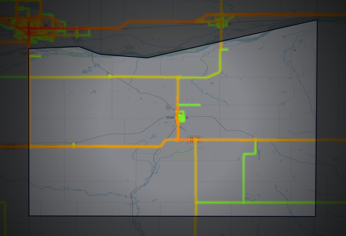 Traffic map of Butler, Nebraska