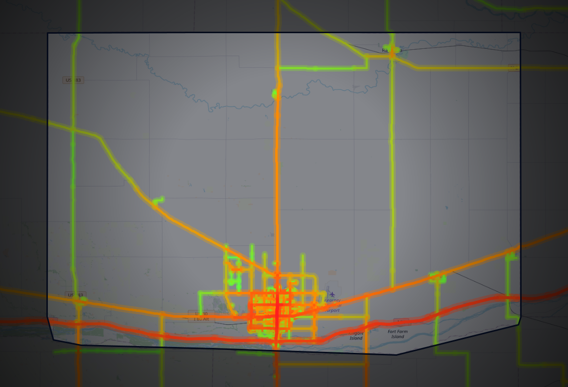 Traffic map of Buffalo, Nebraska