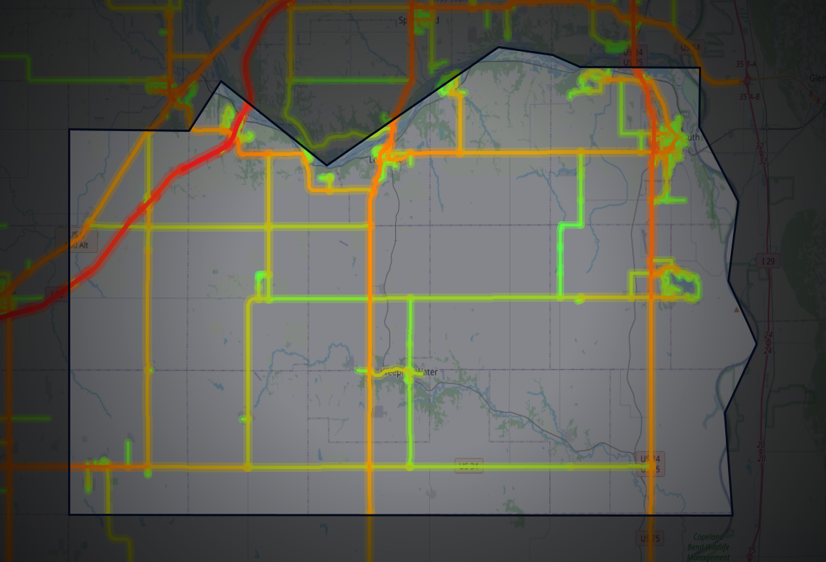 Traffic map of Cass, Nebraska