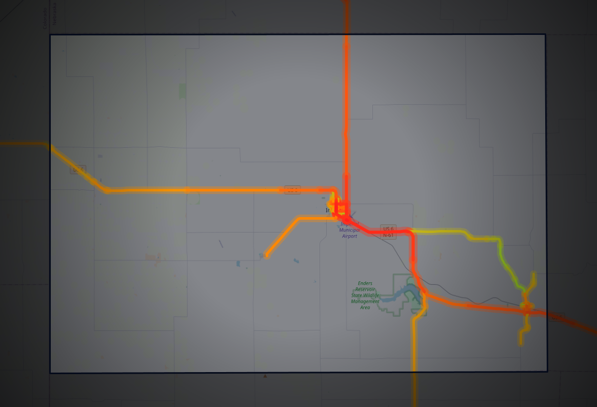 Traffic map of Chase, Nebraska