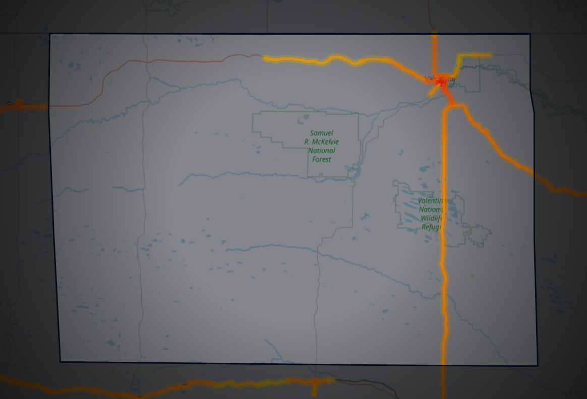 Traffic map of Cherry, Nebraska