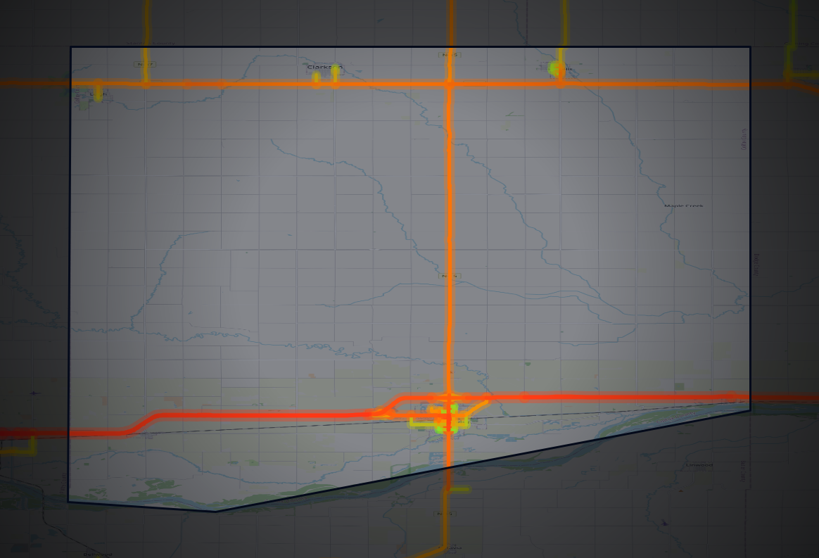 Traffic map of Colfax, Nebraska