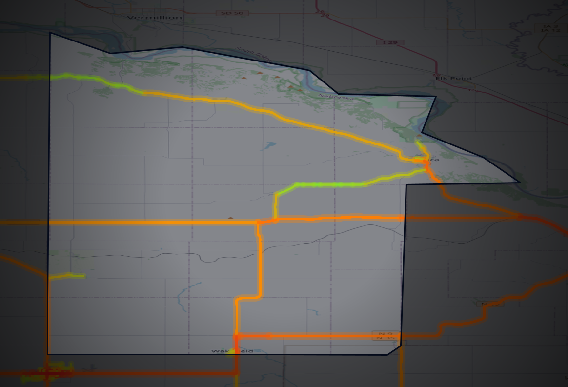 Traffic map of Dixon, Nebraska