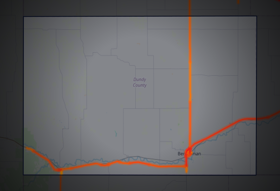 Traffic map of Dundy, Nebraska