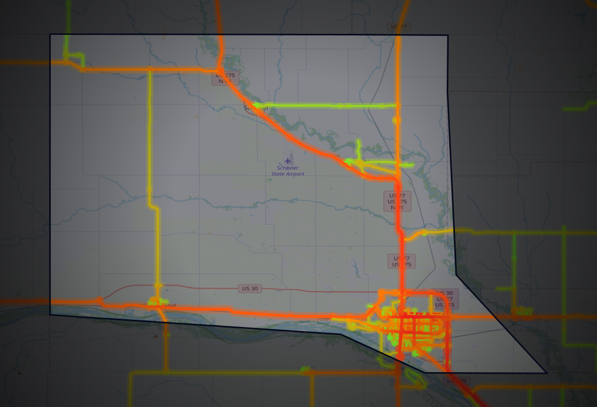 Traffic map of Dodge, Nebraska