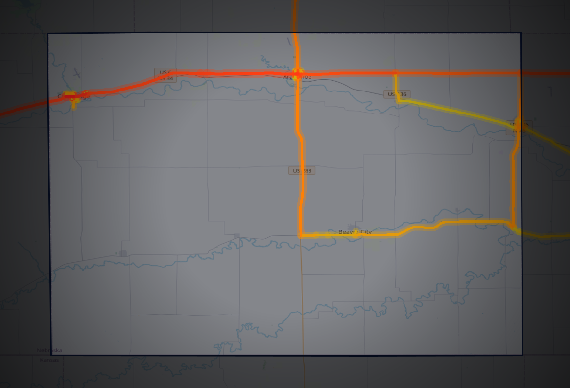 Traffic map of Furnas, Nebraska