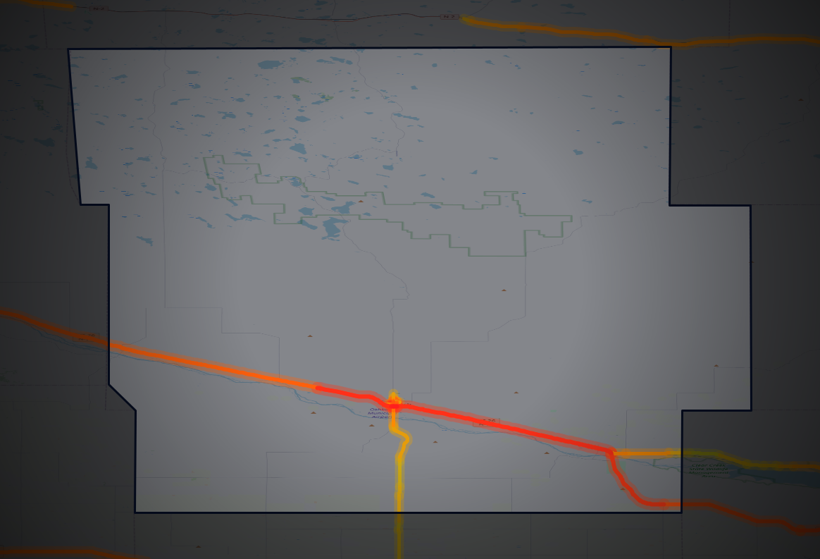 Traffic map of Garden, Nebraska