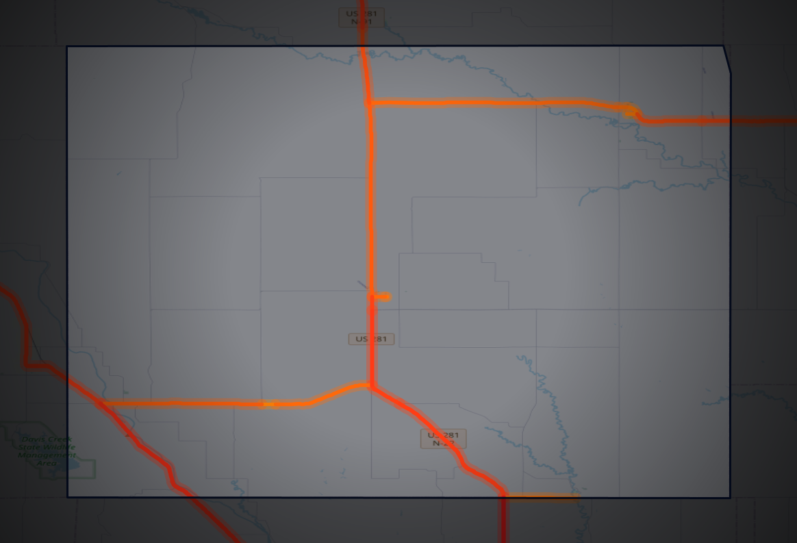 Traffic map of Greeley, Nebraska