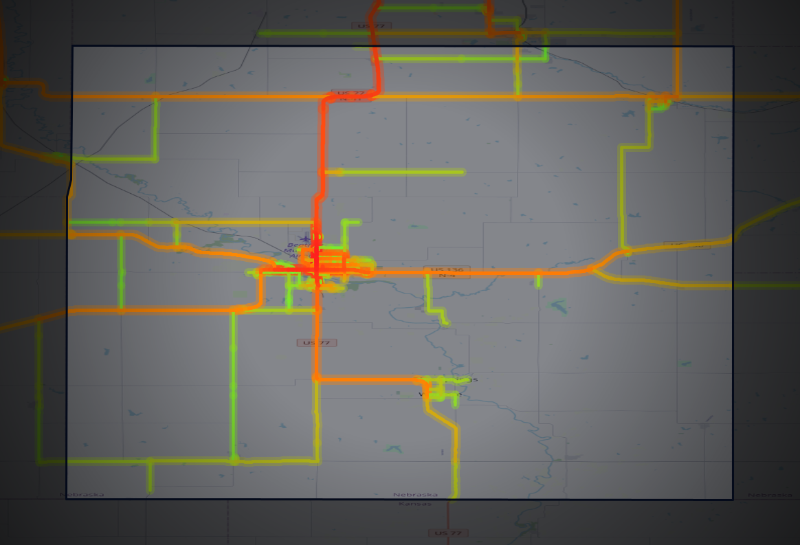 Traffic map of Gage, Nebraska
