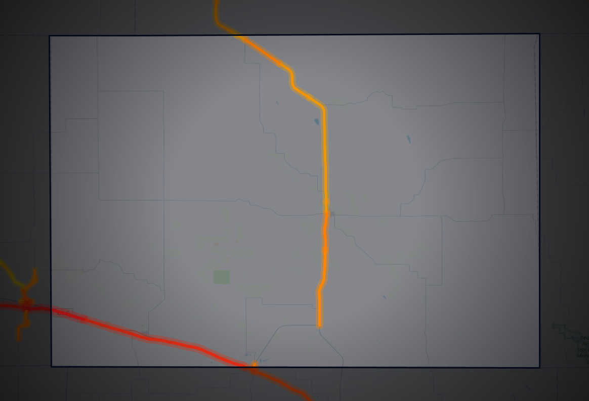 Traffic map of Hayes, Nebraska