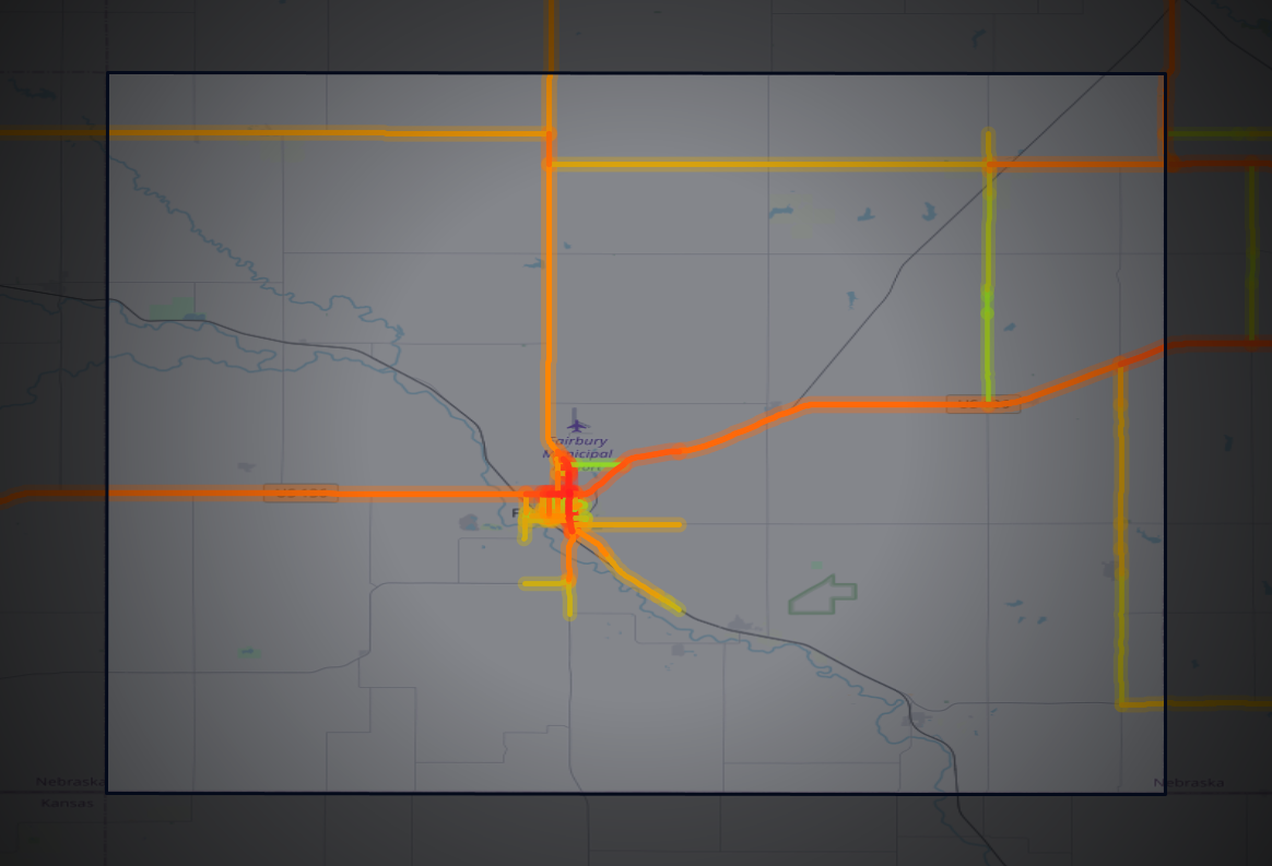 Traffic map of Jefferson, Nebraska