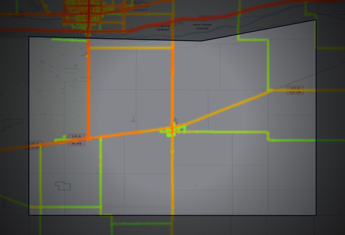 Traffic map of Kearney, Nebraska