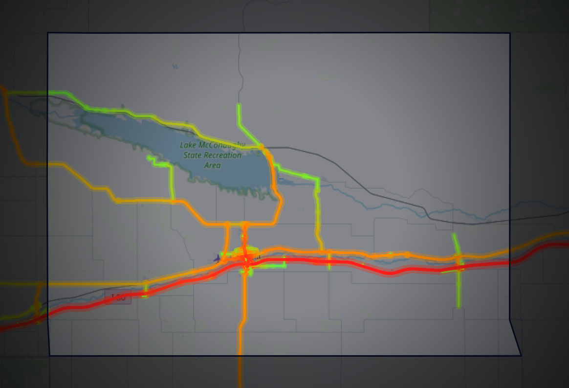 Traffic map of Keith, Nebraska