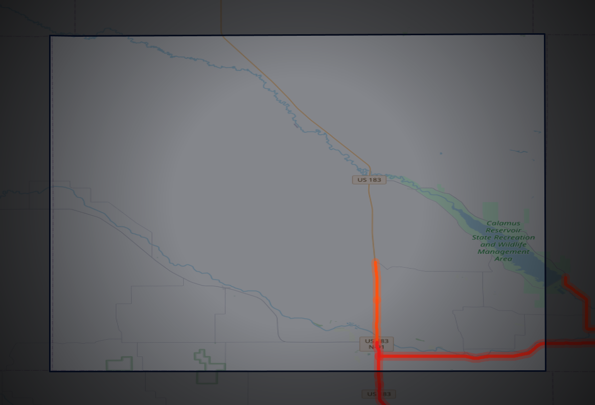 Traffic map of Loup, Nebraska